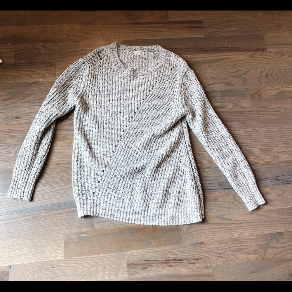 Buffalo Exchange Sweater Grey Diagonal Print